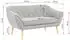 MKS Meble PIRS 2-Sitzer Sofa Skandinavischer Stil, Hellgrau, Holzbeine (PIRS-2)
