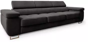 Masseno Mosine Schlafsofa Velours-Stoff Schwarz (MOSINE MONOLITH 95)