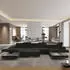 Masseno Velora R-S Ecksofa U-Form mit Schlaffunktion & Bettkasten, Schwarz, 419x90x202cm (VELORA R-S MONOLITH 95)