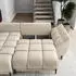 Masseno Vestano L-S Ecksofa L-Form Velours Creme mit Schlaffunktion 287x182cm (VESTANO L-S MATT VELVET 06)