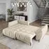Masseno Vestano L-S Ecksofa L-Form Velours Creme mit Schlaffunktion 287x182cm (VESTANO L-S MATT VELVET 06)