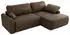 MKS Meble Cubo Ecksofa L-Form mit Schlaffunktion und Bettkasten, Velvet, Braun, 273x187cm