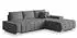 Masseno Alese R-S Ecksofa L-Form mit Schlaffunktion & Bettkasten, Velours, Grau, 265x185cm (ALESE R-S)