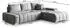 Masseno Alese R-S Ecksofa L-Form mit Schlaffunktion & Bettkasten, Velours, Grau, 265x185cm (ALESE R-S)