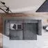 Masseno NERIO P Ecksofa L-Form mit Schlaffunktion & Bettkasten, Grau (NERIO P POSO 60)