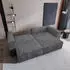 Masseno NERIO P Ecksofa L-Form mit Schlaffunktion & Bettkasten, Grau (NERIO P POSO 60)