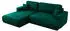 MKS Meble OVO L Ecksofa mit Schlaffunktion & Bettkasten, Velvet, Dunkelgrün, 271x195cm (Monolith 37)