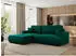 MKS Meble OVO L Ecksofa mit Schlaffunktion & Bettkasten, Velvet, Dunkelgrün, 271x195cm (Monolith 37)