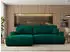 MKS Meble OVO L Ecksofa mit Schlaffunktion & Bettkasten, Velvet, Dunkelgrün, 271x195cm (Monolith 37)