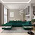 Masseno Rubano R-S Ecksofa U-Form Schlaffunktion Grün Velours (RUBANO R-S MONOLITH 37)