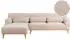 Beliani Simos Ecksofa 3-Sitzer Chenille Beige Chaiselongue rechts