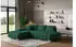 Masseno Alese L-S Ecksofa mit Schlaffunktion, Velours, Grün, 265x185cm (Alese L-S)