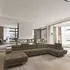 Masseno Velora R-S Wohnlandschaft U-Form mit Schlaffunktion & Bettkasten, Beige (VELORA R-S MONOLITH 09)