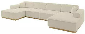 ALTDECOR IREA-U2-v2 Wohnlandschaft U-Form Textil Beige 386x165x80cm