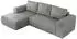 MKS Meble Trentino L Ecksofa L-Form Schlaffunktion Bettkasten Hellgrau Velvet (Trentino L)