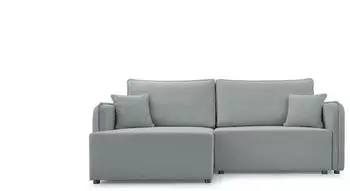 Selsey Kassian Ecksofa mit Schlaffunktion & Bettkasten, Hellgrau, Ottomane links (227x147cm)