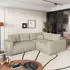 Masseno Eronis R-S Ecksofa L-Form mit Schlaffunktion & Bettkasten, Creme (ERONIS R-S POSO 100)