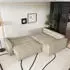 Masseno Eronis R-S Ecksofa L-Form mit Schlaffunktion & Bettkasten, Creme (ERONIS R-S POSO 100)