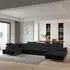 Masseno Montiva Wohnlandschaft U-Form Bouclé Schwarz mit Schlaffunktion & Bettkasten (MONTIVA L-S QUELLE 100)