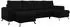 MKS Meble Axel U Ecksofa U-Form mit Schlaffunktion, Boucle Schwarz, Metallbeine