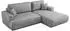 MKS Meble OVO L Ecksofa mit Schlaffunktion & Bettkasten, Hellgrau Velvet, L-Form, 271x195cm