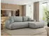 MKS Meble OVO L Ecksofa mit Schlaffunktion & Bettkasten, Hellgrau Velvet, L-Form, 271x195cm
