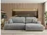 MKS Meble OVO L Ecksofa mit Schlaffunktion & Bettkasten, Hellgrau Velvet, L-Form, 271x195cm