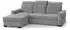 Beautysofa Alex Mini Ecksofa mit Schlaffunktion & Bettkasten, L-Form links, Hellgrau (Voss 07)