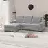 Beautysofa Alex Mini Ecksofa mit Schlaffunktion & Bettkasten, L-Form links, Hellgrau (Voss 07)