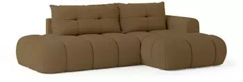 Masseno FLUMA R-S Ecksofa L-Form Boucl&eacute;-Stoff Orange mit Schlaffunktion & Bettkasten (FLUMA R-S QUELLE 17)