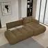 Masseno FLUMA R-S Ecksofa L-Form Bouclé-Stoff Orange mit Schlaffunktion & Bettkasten (FLUMA R-S QUELLE 17)