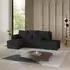 Masseno LUMARI L-S Ecksofa L-Form Schlaffunktion Bettkasten Schwarz (LUMARI L-S NEVE 100)