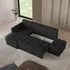 Masseno LUMARI L-S Ecksofa L-Form Schlaffunktion Bettkasten Schwarz (LUMARI L-S NEVE 100)