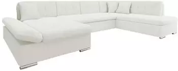 Mirjan24 Bergen Premium Ecksofa U-Form Schlaffunktion, Textil, Creme (Bergen Premium)
