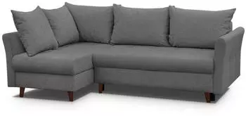 Beautysofa Neron Ecksofa mit Schlaffunktion & 2 Bettk&auml;sten, L-Form links, Dunkelgrau (Gemma 93)