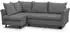 Beautysofa Neron Ecksofa mit Schlaffunktion & 2 Bettkästen, L-Form links, Dunkelgrau (Gemma 93)