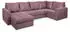 Masseno LORIVO R-S Ecksofa U-Form mit Schlaffunktion und Bettkasten, Rosa (LORIVO R-S KRONOS 27)