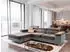 Masseno ELMA L-S Ecksofa L-Form mit Schlaffunktion & Bettkasten, Velours, Grau, 280x205cm (ELMA L-S MONOLITH 85 + MONOLITH 84)