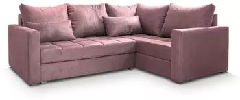 Masseno Lireno R-S Ecksofa L-Form mit Schlaffunktion & Bettkasten, Rosa, 220x153cm (LIRENO R-S KRONOS 27)