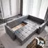 Masseno Lireno R-S Ecksofa L-Form mit Schlaffunktion & Bettkasten, Rosa, 220x153cm (LIRENO R-S KRONOS 27)