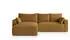 Masseno Foril P Ecksofa L-Form mit Schlaffunktion & Bettkasten, Kordstoff, Gelb, 265x178cm (POSO 01)