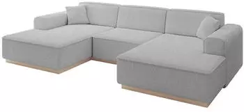 ALTDECOR IREA-U1 Wohnlandschaft U-Form Textil Hellgrau 301x165x80cm