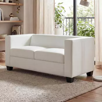 MCW Lille-S-K-2 2-Sitzer Loungesofa Kunstleder, wei&szlig; (Lille-S-K-2)