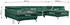 MKS Peter U Wohnlandschaft 6-Sitzer U-Form Türkis 346x76x208cm