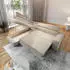 Masseno Alvoro L-S Ecksofa L-Form Velours Creme mit Schlaffunktion & Bettkasten (ALVORO L-S MATT VELVET 06)