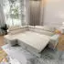 Masseno Alvoro L-S Ecksofa L-Form Velours Creme mit Schlaffunktion & Bettkasten (ALVORO L-S MATT VELVET 06)
