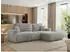 MKS Meble OVO L Ecksofa mit Schlaffunktion & Bettkasten, Hellgrau Plüsch, L-Form, 271x195cm