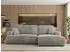 MKS Meble OVO L Ecksofa mit Schlaffunktion & Bettkasten, Hellgrau Plüsch, L-Form, 271x195cm
