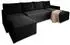 Masseno TRES Ecksofa U-Form Schlaffunktion Bettkasten Kordstoff Schwarz (TRES POSO 135)