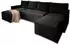 Masseno TRES Ecksofa U-Form Schlaffunktion Bettkasten Kordstoff Schwarz (TRES POSO 135)
